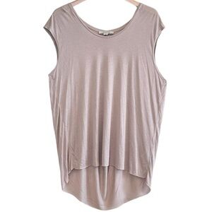 All Saints Oversized, Sleeveless, Asymmetrical, Sheer, Blush Pink, T Shirt, Sz 6